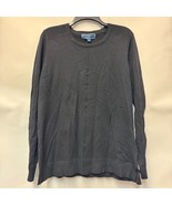 Karen Scott Womens L Deep Black Middle Seam Knit Crew Neck Sweater NWT CT35 - $32.26 CAD
