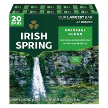 IRISH SPRING BAR SOAP MENS MEN&#39;S BAR BODY GREEN SOAP 12 HOUR FRESH 20 BA... - $24.99