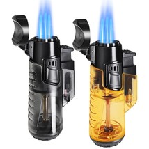 Torch Lighter 2 Pack Butane Refillable Triple Jet Flame Torch Lighters W... - £13.56 GBP