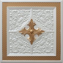 Dundee Deco Modern Floral Pearl White Gold Glue Up or Lay in, PVC 3D Decorative  - £15.65 GBP+