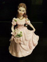 Quinceanera Cake Topper Figure Pink Dress - £5.45 GBP