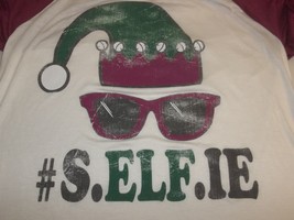 #S.Elf.Ie Size Large White Shirt Top New Womens Christmas Holiday Elf Selfie - £38.72 GBP