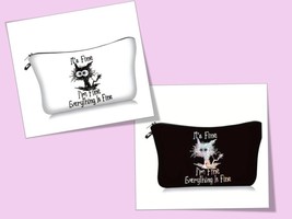 Cosmetic Everything is Fine Makeup Bag Purse Pouch Travel Office School - £7.46 GBP