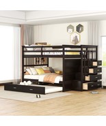 Espresso Bunk Bed: Full/Full w/ Twin Trundle - $1,209.81 CAD