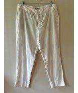 Style n Co Sz 12 Linen Blend White Cropped Ankle Pants Hand Pockets Mid ... - €10,36 EUR