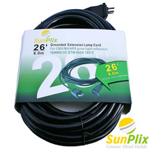 26 feet SunPlix grounded extension lamp cord connecting ballast and refl... - $24.99