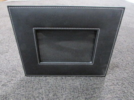 CLASSIC BLACK FAUX LEATHER 4&quot; X 5 1/2&quot; PICTURE FRAME 8 X 10 C.R. GIBSON ... - $9.89
