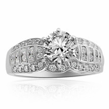1.96 Carat G-I1 Natural Round Cut Diamond Antique Style Engagement Ring Platinum - £4,841.49 GBP