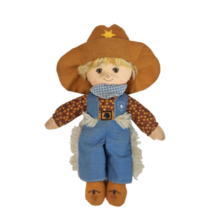 HOLLY HOBBIE FRIEND COWPOKES RAG DOLL BOY 12" VINTAGE STUFFED ANIMAL PLU... - $47.50