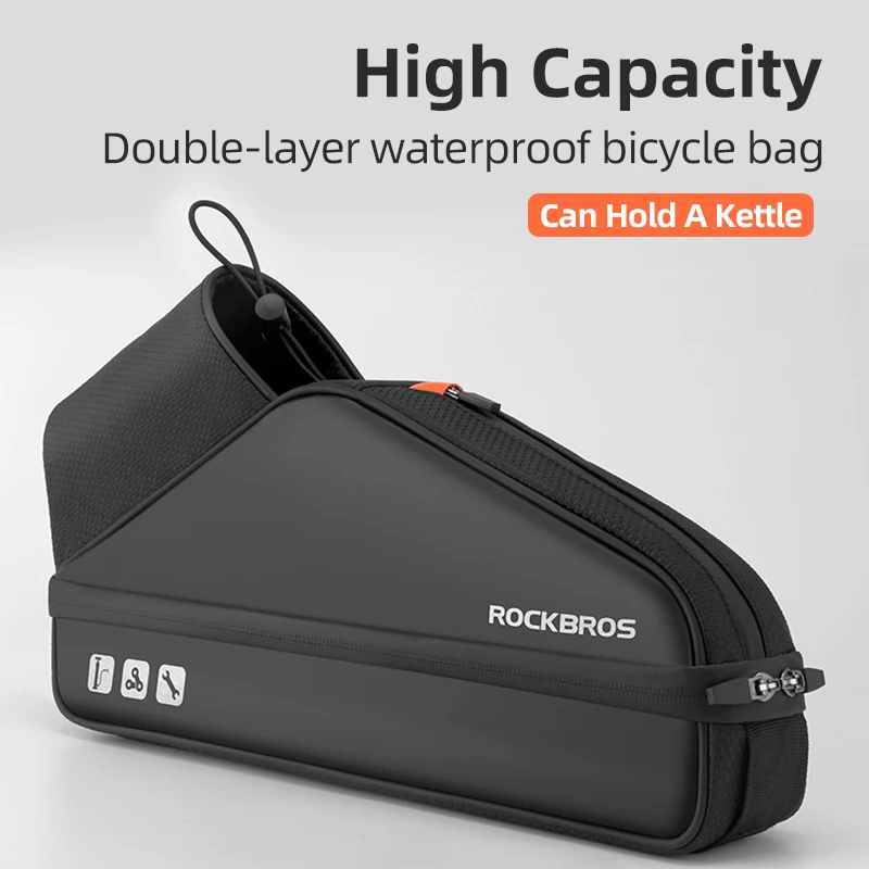 ROCKBROS Electric Scooter Head Handle Bag Bike Triangle Bag Large Capacity Water - $185.76