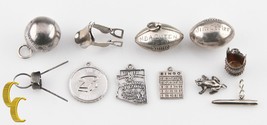 Baseball Football Frog Saddle Bingo Silver Charms Great Gift for Her - $226.65 CAD