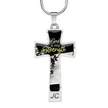 Express Your Love Gifts God is My Strength Bible Verse Cross Pendant Necklace En - £50.56 GBP