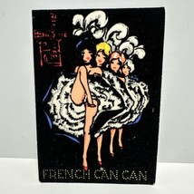 1960&#39;s Vintage French Can Can Dancers Velvet Postcard - £7.86 GBP