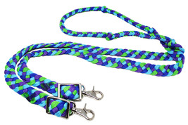 Horse Western 8&#39; Long Nylon Braided Knotted Barrel Roping Reins Tack 607511 - $405.12 MXN