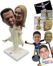 Personalized Bobblehead Groom Carrying Bride Heading To The Altar - Wedding &amp; Co - £122.87 GBP