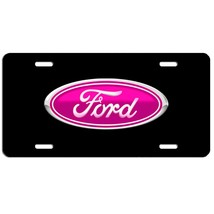 Ford pink and black auto vehicle art aluminum license plate car truck SUV tag  - $16.58