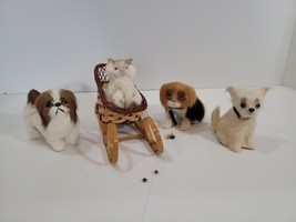 Creepy Eyes Dog Cat Pekingese Taxidermy Style Furry Figure Lot - $11.52 CAD
