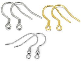 10/20/50 Pieces Genuine 925 Sterling Silver/Gold Earring Findings Hook E... - €6,72 EUR+