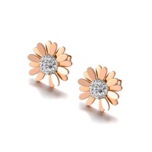 Lokaer Cute Rhinestone Small Daisy Sun Flower Earrings Bracelet Necklace Stainle - £17.46 GBP