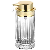 Glass Liquid Soap Dispenser With Gold Pump, Liquid Hand Soap Dispenser For Bathr - $23.99