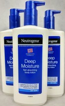 3 Pack Neutrogena Deep Moisture Fast Absorbing Body Lotion 13.5 Oz. Each - £23.42 GBP