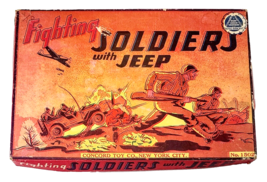 Scarce 1940&#39;s Fighting Soldiers With Jeep Concord Toy Co World War 2 Homefront - £78.14 GBP