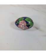 Vintage Chinese cloisonne enamel egg 2&quot; Tall Chipped - $26.59 CAD