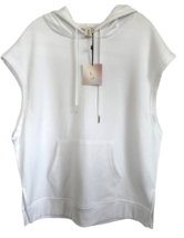 Happily Grey Women&#39;s Sleeveless Hoodie w/ Front Pocket Size L White - £15.81 GBP