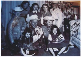 Roy Rogers Jn Dusty &amp; Dodie Giant Happy Xmas Double Hand Signed Photo - £17.36 GBP