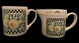Susan Winget Pears Coffee Mug Cup and Creamer Certified International Corp - £18.60 GBP