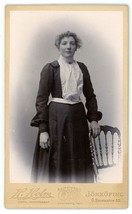 CIRCA 1880&#39;S CDV Beautiful Swedish Woman Victorian Dress H Holm Jonkoping Sweden - £7.46 GBP