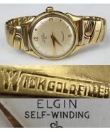 vintage mens watch Elgin &quot;ShockMaster&quot; self-winding 10K GOLD filled RUNNING - €197,50 EUR