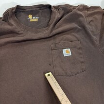 Carhartt K87 DKB Original Fit Men's 2XL Tall Brown Cotton Short Sleeve T-Shirt image 3