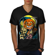 Halloween Night Shirt Horror Men V-Neck T-shirt - $12.99