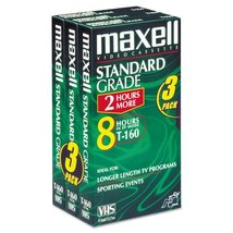 Maxell Standard Grade VHS Videotape Cassette, T160, 3/Pack - £18.66 GBP