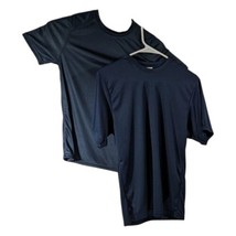 Kids Blank Navy Blue Workout Shirts Size L Large Short Sleeve Bsn (2) - £15.18 GBP