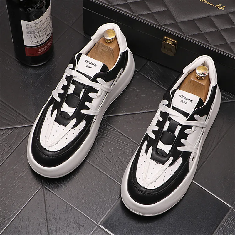 Fashion Men Casual Shoes Flat Outdoor White Autumn Spring Leather Low Top Male N - £211.03 GBP