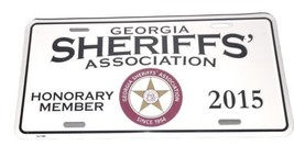 2015 Georgia Sheriff&#39;s Association Booster License Plate Honorary Member - $12.99