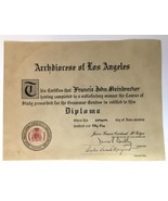 1955 Archdiocese of Los Angeles Student Diploma for Grammar Grades Calif... - £15.87 GBP