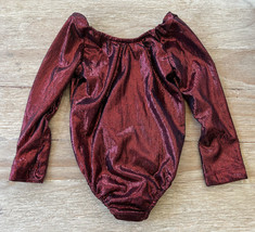 Baileys Blossoms Leotard 12-18mo Long Sleeve Red Shimmer NEW One Piece - £15.23 GBP