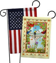 Bathing Birds Ivory - Impressions Decorative USA - Applique Garden Flags Pack -  - £24.37 GBP