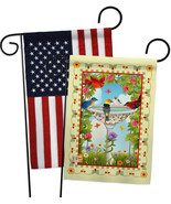 Bathing Birds Ivory - Impressions Decorative USA - Applique Garden Flags... - £24.75 GBP