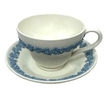 WEDGWOOD Etruria &amp; Barlaston England Queen&#39;s Ware Tea Cup Saucer Embossed China - $38.16