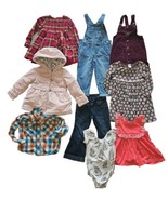 Little Girls Clothes Lot 9 Sz 3T 4T Denim Dresses Overalls Corduroy Coat... - $33.58