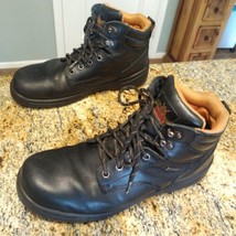 Black Thorogood Boots 10.5 US Steel Toe Work Boots Leather Waterproof - £70.43 GBP