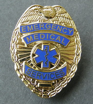 EMS Emergency Medical Services Gold Colored Lapel Pin Badge 1 Inch - £4.38 GBP