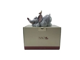 Nao by Lladro Elephant and Bird Want To Hear A Secret? 1452 Porcelain W Box - £118.95 GBP