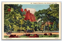 Temple of Sinawava Zion Canyon National Park Utah UT UNP Linen Postcard Y10 - £2.38 GBP