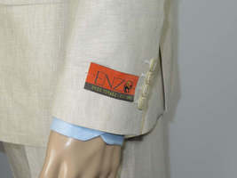 Men's ENZO Linen Spring Summer Suit Light Weight Breathable E58302-7 Natural image 5