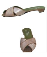 Donald Pliner Silver Distress Slide Sandal Metallic Leather Shoe Flat $2... - $123.09 CAD